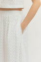 S30714 - White Eyelet Top and Skirt Set
