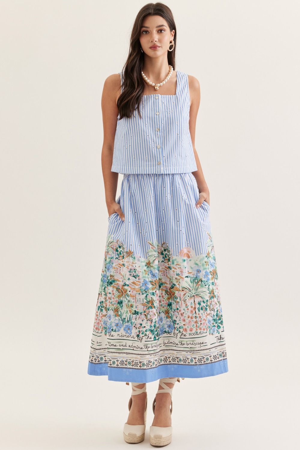 Striped Scenic Maxi Skirt
