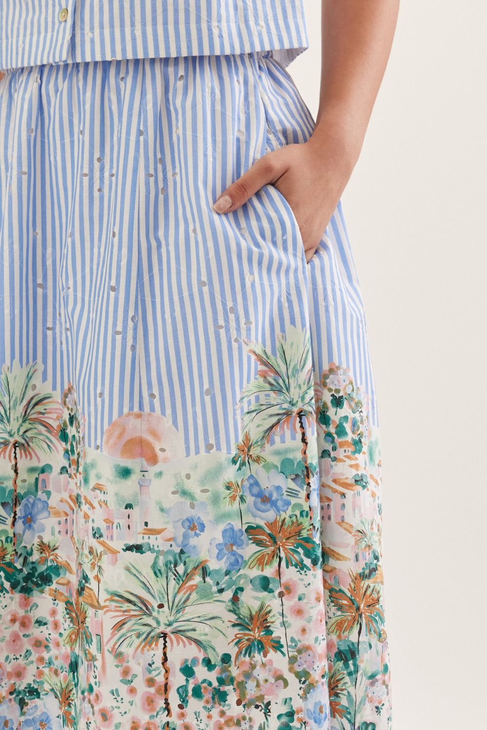 Striped Scenic Maxi Skirt