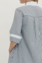 Striped Half Sleeve Mini Dress Featuring Contrast Neckline