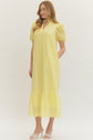 Eyelet Ruffled Mock Neck Midi