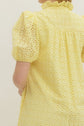 Eyelet Ruffled Mock Neck Midi