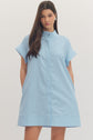 Solid Short Sleeve Mini Dress