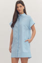 Solid Short Sleeve Mini Dress