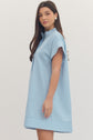 Solid Short Sleeve Mini Dress