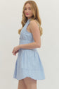 Blue Striped Sleeveless Mini