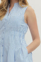 Blue Striped Sleeveless Mini