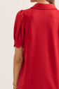 Solid Puff Sleeve Mini Dress with Zip Closure