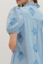 Botanical Embroidery Puff Sleeve Midi