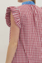 Gingham Flutter Sleeve Midi