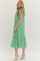 Gingham Flutter Sleeve Midi