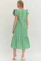 Gingham Flutter Sleeve Midi