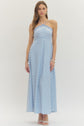 Blue Striped Halter Dress