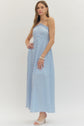 Blue Striped Halter Dress