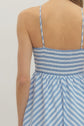 Blue Striped Halter Dress
