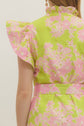 Apple Green Floral Eyelet Midi with Tie Waist