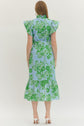Apple Green Floral Eyelet Midi with Tie Waist