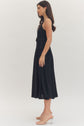 Black Sleeveless Midi with Gold Buckle