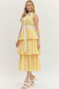 Striped Sleeveless Midi with Ruffle Hem