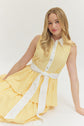 Striped Sleeveless Midi with Ruffle Hem