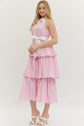 Striped Sleeveless Midi with Ruffle Hem