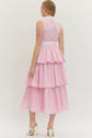 Striped Sleeveless Midi with Ruffle Hem