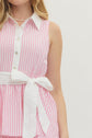 Striped Sleeveless Midi with Ruffle Hem