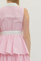 Striped Sleeveless Midi with Ruffle Hem