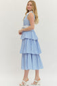 Striped Sleeveless Midi with Ruffle Hem