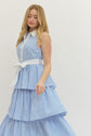 Striped Sleeveless Midi with Ruffle Hem