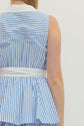 Striped Sleeveless Midi with Ruffle Hem