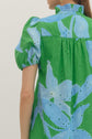 Green Botanical Puff Sleeve Midi