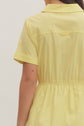 Solid Short Sleeve Midi with Bow Waist