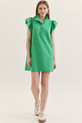 Solid Mini with Scallop Flutter Sleeve