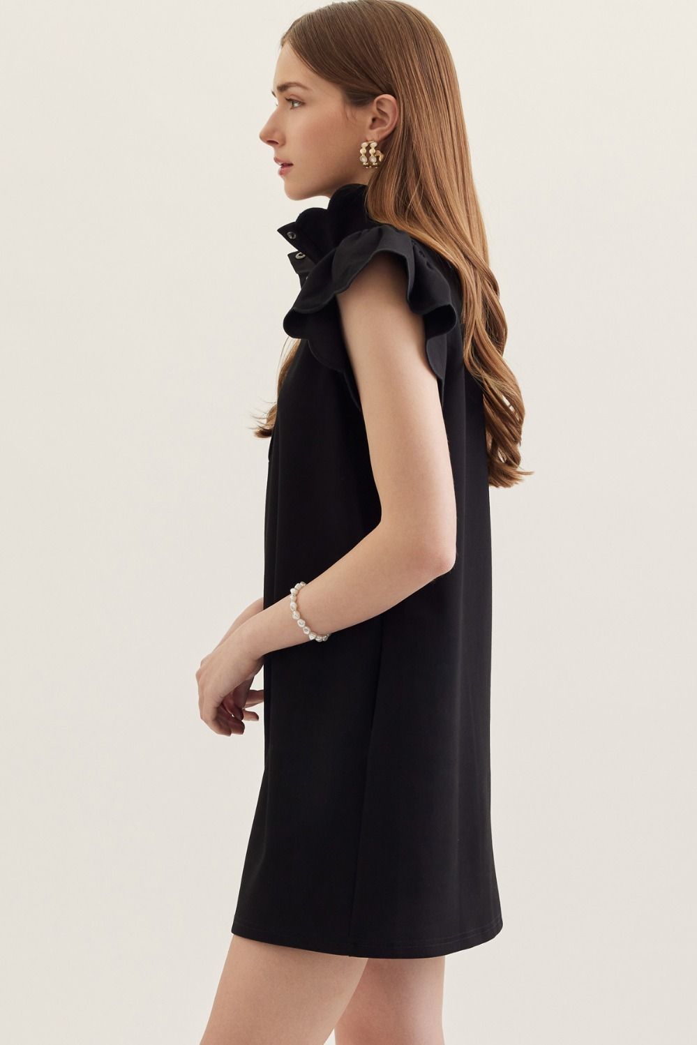 Solid Mini with Scallop Flutter Sleeve