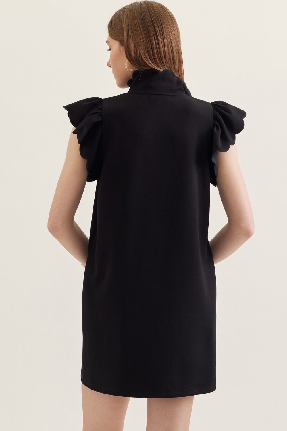 Solid Mini with Scallop Flutter Sleeve