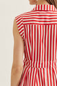 Striped Sleeveless Midi Featuring Self Tie Waist