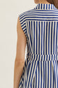 Striped Sleeveless Midi Featuring Self Tie Waist