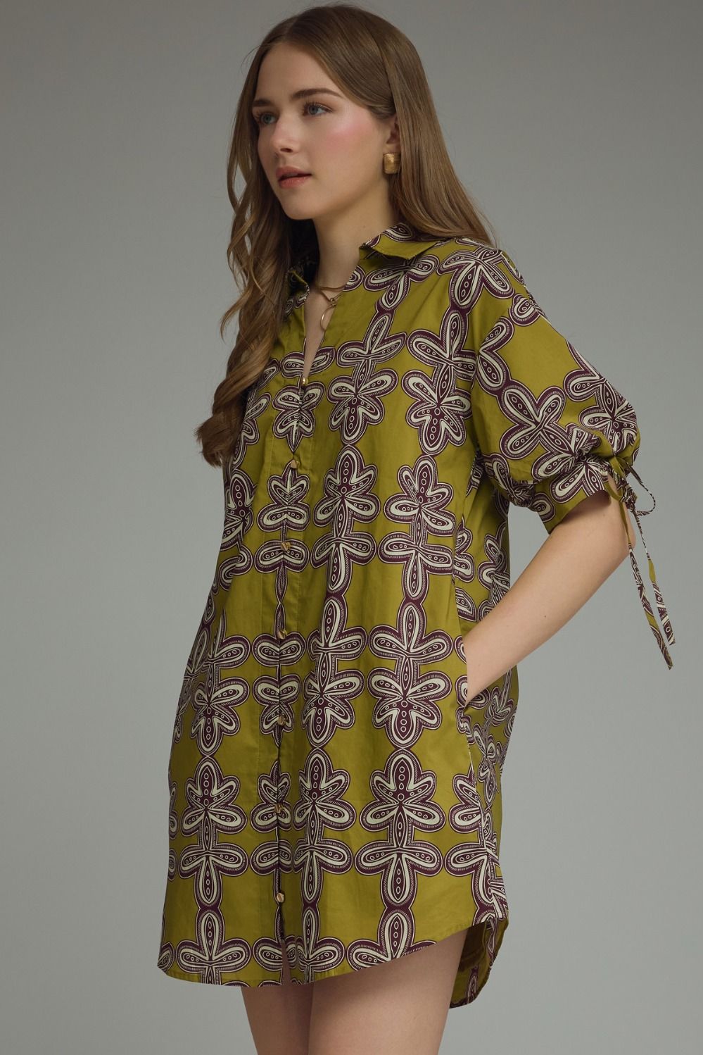 Martini Olive Print Mini Dress