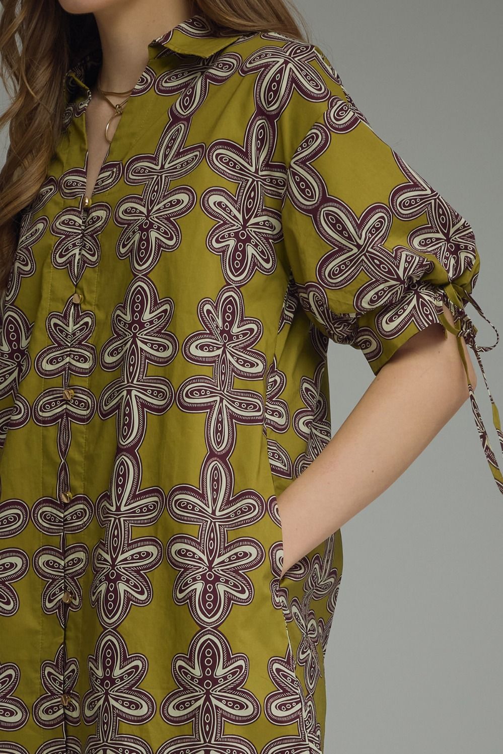 Martini Olive Print Mini Dress