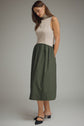 Solid Sleeveless Mock Neck Midi Dress