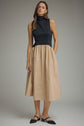 Solid Sleeveless Mock Neck Midi Dress