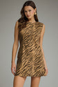 Zebra Print Sleeveless Mini Dress