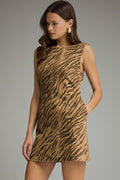 Zebra Print Sleeveless Mini Dress