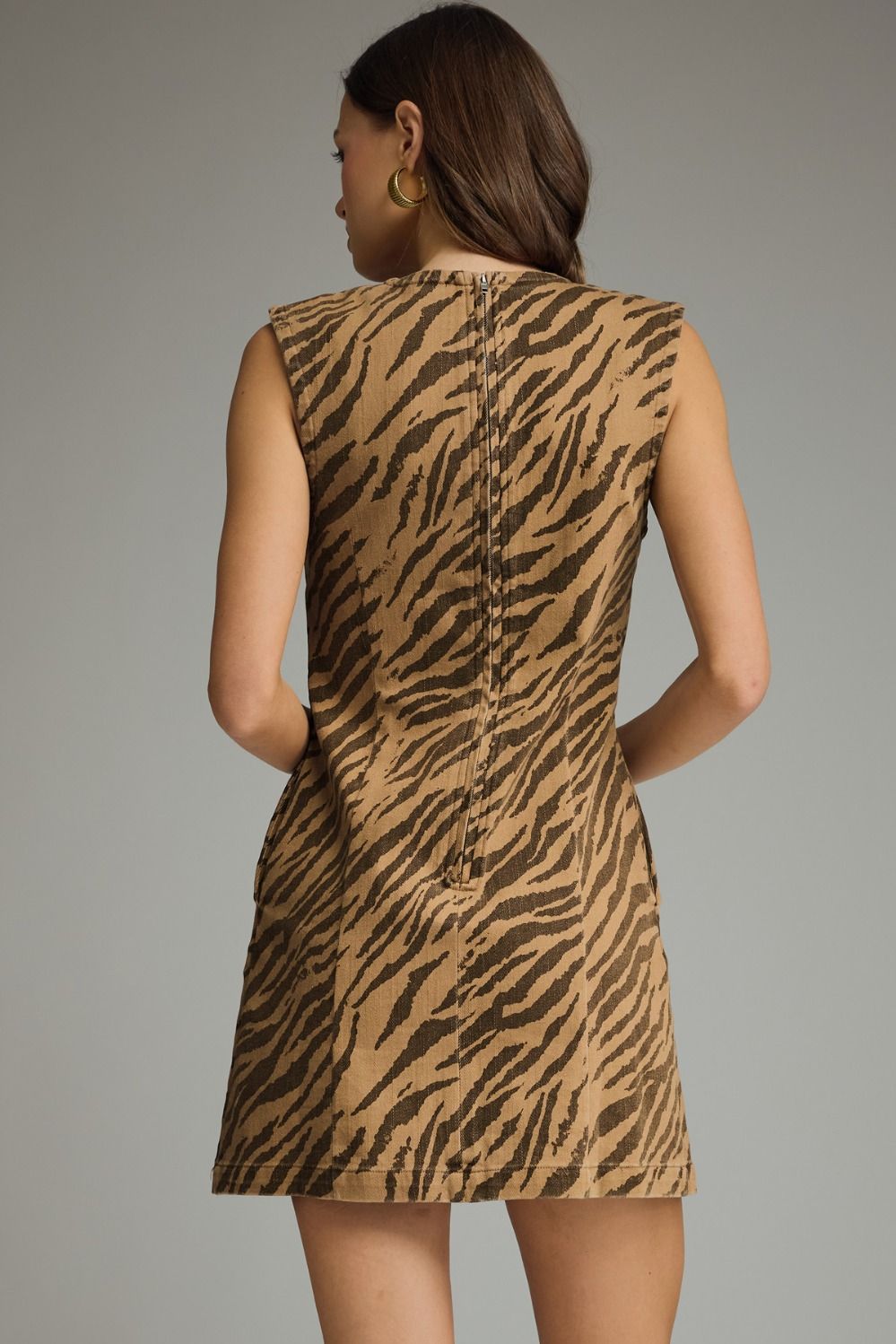 Zebra Print Sleeveless Mini Dress