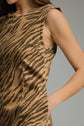 Zebra Print Sleeveless Mini Dress