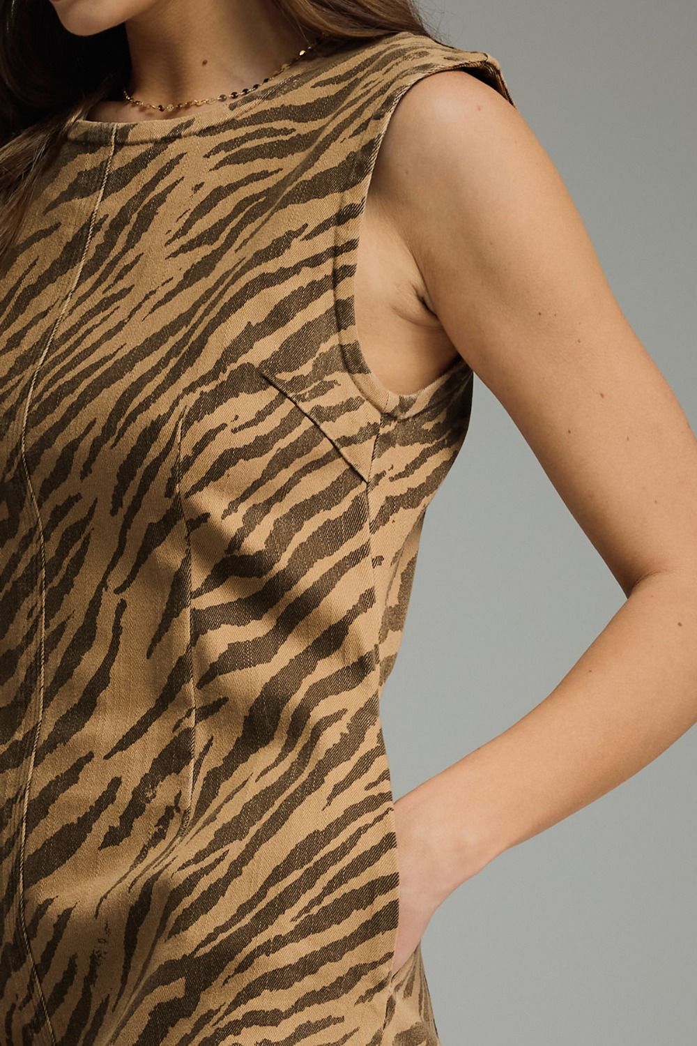 Zebra Print Sleeveless Mini Dress