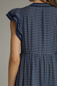 Gingham Flutter Sleeve Midi Dress