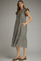 Gingham Flutter Sleeve Midi Dress