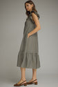 Gingham Flutter Sleeve Midi Dress